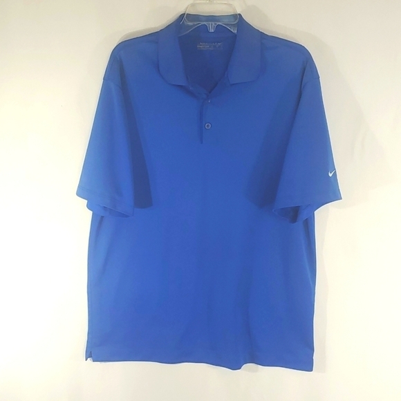 Nike Golf Fit Dry Men's Large L Blue Polo / Golf Shirt. Swoosh Logo - Picture 1 of 5